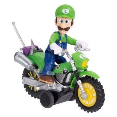 The Super Mario Galaxy Movie Figurina articulata Luigi cu vehicul (motocicleta)  6 cm