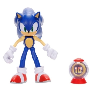 Sonic The Hedgehog Figurina Modern Sonic cu accesoriu (Super Ring) 10 cm