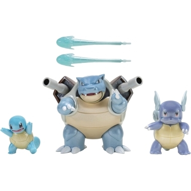 Pokemon Select Evolution Set 3 figurine (Squirtle, Wartortle si Blastoise) 7-11cm