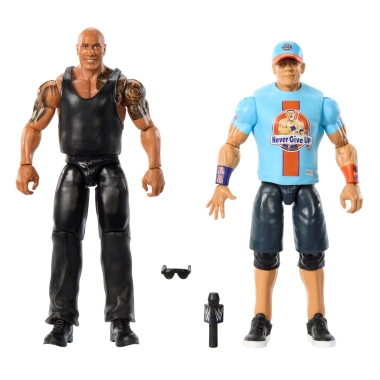 WWE Main Event (series 19) Set doua figurine articulate The Rock & John Cena 15 cm