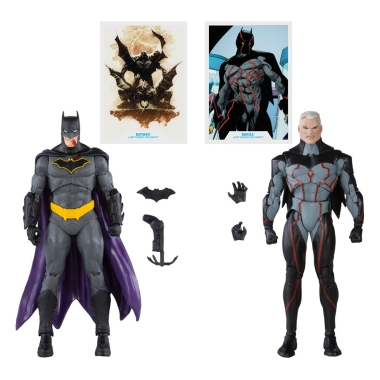DC Collector Set 2 figurine articulate Omega (Unmasked) & Batman (Bloody)(Gold Label) 18 cm