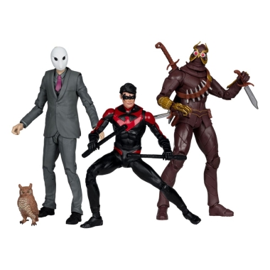 DC Multiverse Action Figure 3-Pack Nightwing vs. Talon & Owl (Batman: The Court of Owls) (Gold Label) 18 cm