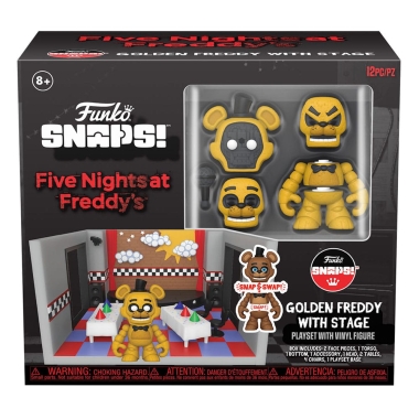 Five Nights at Freddy's Snap Playset & Action Figure Stage w/Freddy (GD) 9 cm