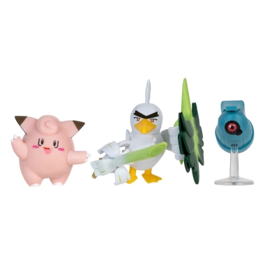 Pokemon Battle Set 3 figurine Clefairy, Beldum, Sirfetch'd 5 cm