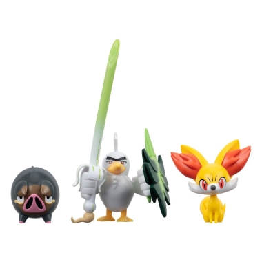 Pokemon Battle Set 3 figurine Fennekin, Lechonk, Sirfetch'd 5 cm