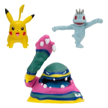 Pokemon Battle Set 3 figurine Machop, Pikachu #1, Alolan Muk 5 cm