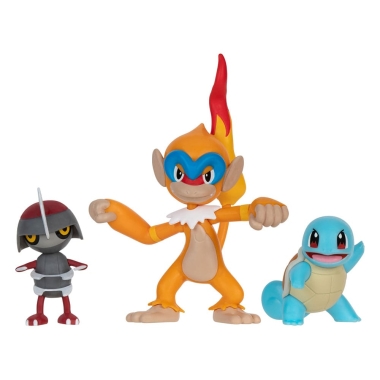 Pokemon Battle Set 3 figurine Pawniard, Squirtle #1, Monferno 5 cm