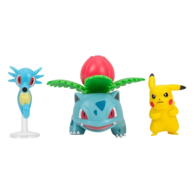 Pokemon Battle Set 3 figurine Pikachu #2, Horsea, Ivysaur 5 cm