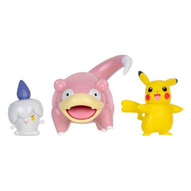 Pokemon Battle Set 3 figurine Pikachu (Female), Litwick, Slowpoke 5 cm