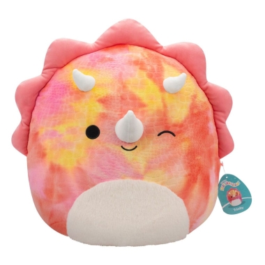 Squishmallows Jucarie de plus Pink Tie-Dye Triceratops with Fuzzy Belly and Winking Trinity 40 cm