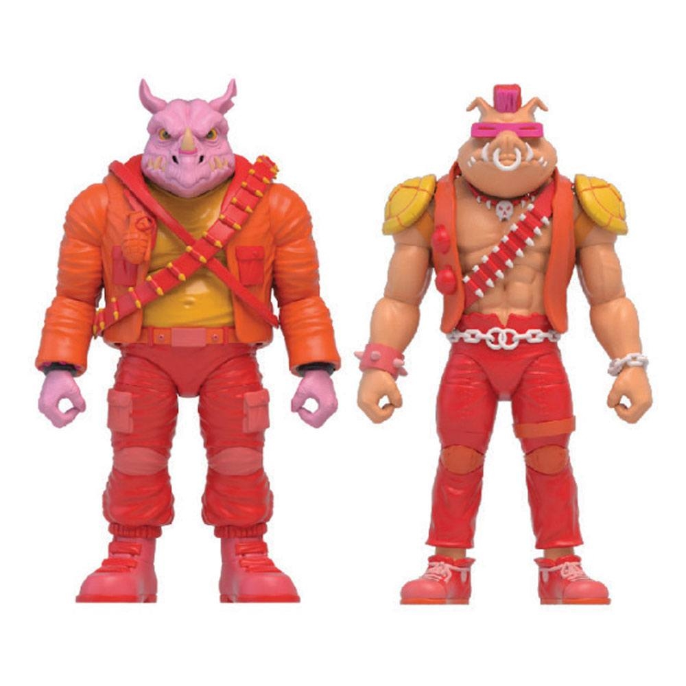 Teenage Mutant Ninja Turtles Bst Axn Action Figure 2 Pack Arcade Damage Bebop And Rocksteady Sdcc